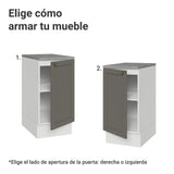 Gabinete de Cocina Vik Blanco y Gris 40x84cm sin Mesón sin Pozuelo - MUEBLES INFERIORES DE COCINA | Bylmo