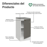 Gabinete de Cocina Vik Blanco y Gris 40x84cm sin Mesón sin Pozuelo - MUEBLES INFERIORES DE COCINA | Bylmo