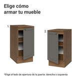 Gabinete de Cocina Vik Marrón y Gris 40x84cm sin Mesón sin Pozuelo - MUEBLES INFERIORES DE COCINA | Bylmo