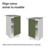 Gabinete de Cocina Vik Blanco y Verde 40x84cm sin Mesón sin Pozuelo - MUEBLES INFERIORES DE COCINA | Bylmo