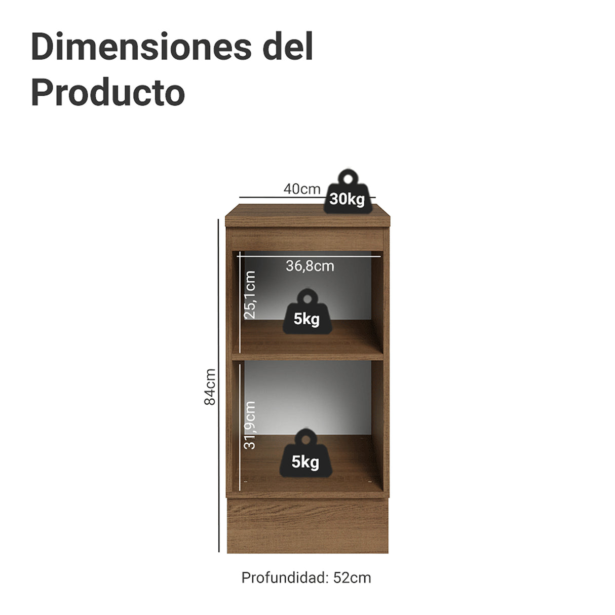 Gabinete de Cocina Vik Marrón y Verde 40x84cm sin Mesón sin Pozuelo - MUEBLES INFERIORES DE COCINA | Bylmo