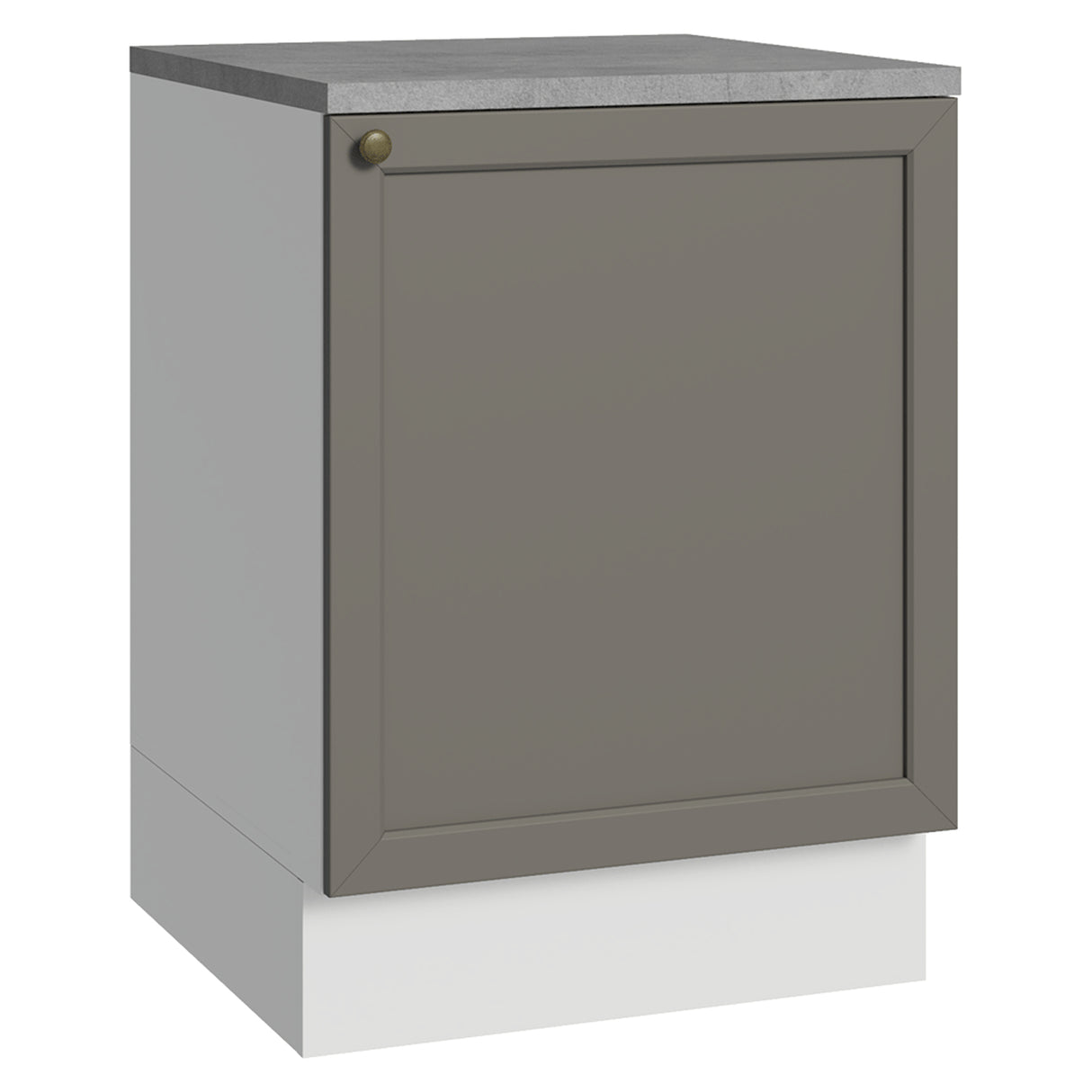 Gabinete de Cocina Vik Blanco y Gris 60x84cm sin Mesón sin Pozuelo - MUEBLES INFERIORES DE COCINA | Bylmo