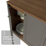 Gabinete de Cocina Vik Marrón y Gris 60x84cm sin Mesón sin Pozuelo - MUEBLES INFERIORES DE COCINA | Bylmo