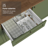 Gabinete de Cocina Vik Marrón y Verde 60x84cm sin Mesón sin Pozuelo y con Tres Cajones - MUEBLES INFERIORES DE COCINA | Bylmo