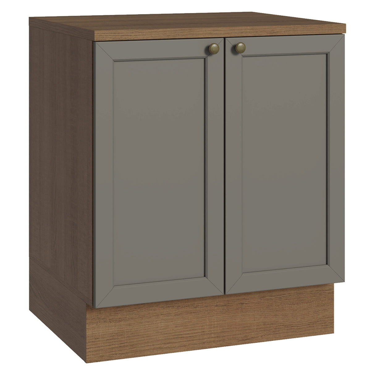 Gabinete de Cocina Vik Marrón y Gris 70x84cm sin Mesón sin Pozuelo - MUEBLES INFERIORES DE COCINA | Bylmo