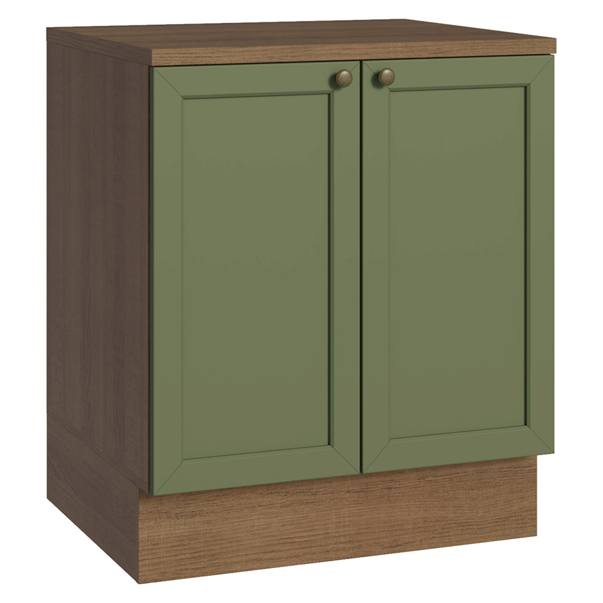 Gabinete de Cocina Vik Marrón y Verde 70x84cm sin Mesón sin Pozuelo