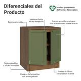 Gabinete de Cocina Vik Marrón y Verde 70x84cm sin Mesón sin Pozuelo
