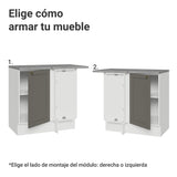 Gabinete de Cocina Vik Blanco y Gris 94x84cm sin Mesón sin Pozuelo - MUEBLES INFERIORES DE COCINA | Bylmo