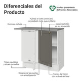 Gabinete de Cocina Vik Blanco y Gris 94x84cm sin Mesón sin Pozuelo - MUEBLES INFERIORES DE COCINA | Bylmo
