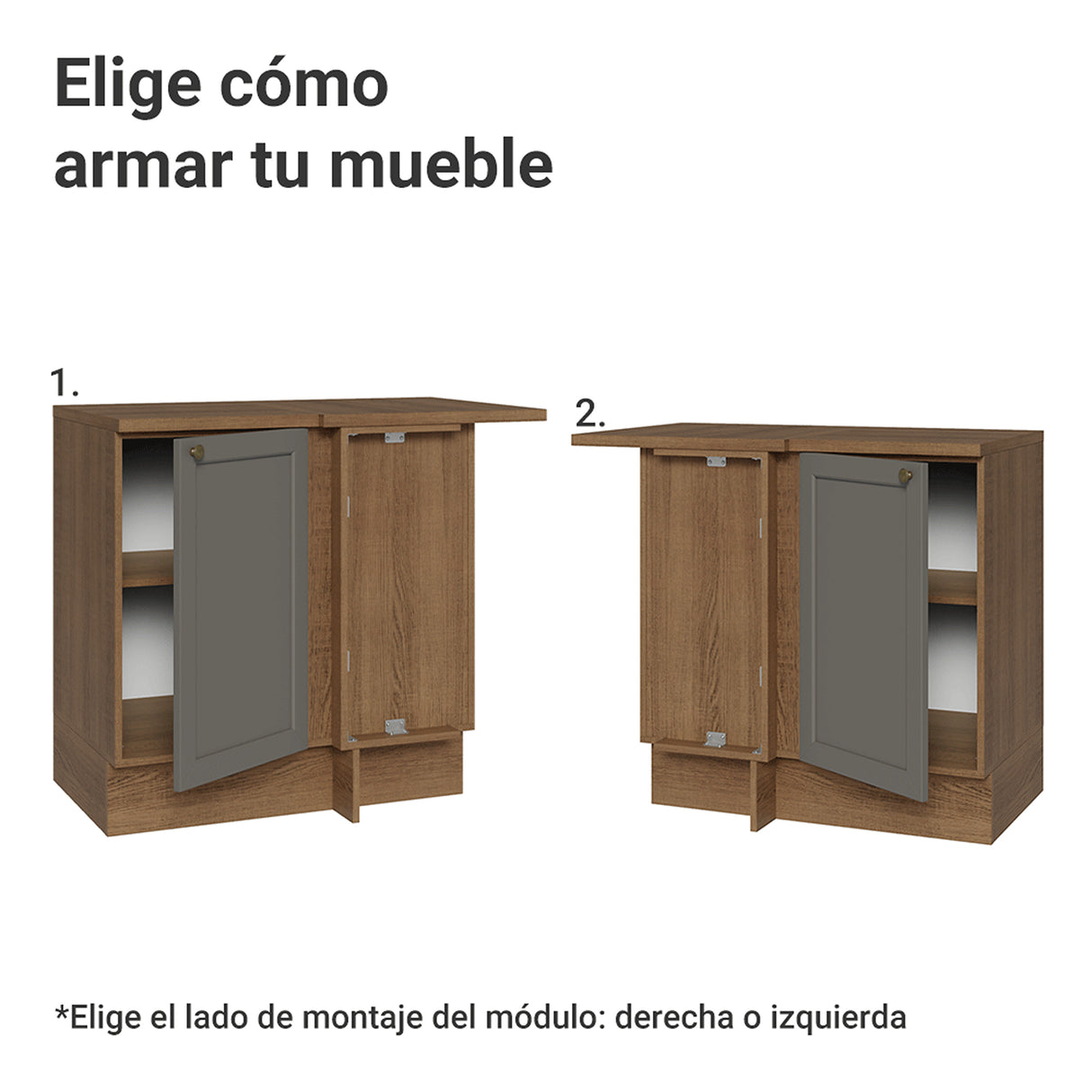 Gabinete de Cocina Vik Marrón y Gris 94x84cm sin Mesón sin Pozuelo - MUEBLES INFERIORES DE COCINA | Bylmo