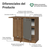 Gabinete de Cocina Vik Marrón y Gris 94x84cm sin Mesón sin Pozuelo - MUEBLES INFERIORES DE COCINA | Bylmo
