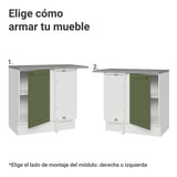 Gabinete de Cocina Vik Blanco y Verde 94x84cm sin Mesón sin Pozuelo - MUEBLES INFERIORES DE COCINA | Bylmo