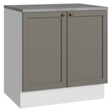 Gabinete de Cocina Vik Blanco y Gris 80x84cm sin Mesón sin Pozuelo - MUEBLES INFERIORES DE COCINA | Bylmo