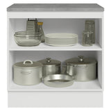 Gabinete de Cocina Vik Blanco y Gris 80x84cm sin Mesón sin Pozuelo - MUEBLES INFERIORES DE COCINA | Bylmo