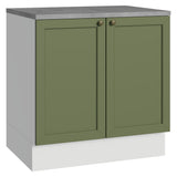 Gabinete de Cocina Vik Blanco y Verde 80x84cm sin Mesón sin Pozuelo