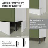 Gabinete de Cocina Vik Blanco y Verde 80x84cm sin Mesón sin Pozuelo