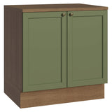 Gabinete de Cocina Vik Marrón y Verde 80x84cm sin Mesón sin Pozuelo - MUEBLES INFERIORES DE COCINA | Bylmo