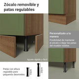 Gabinete de Cocina Vik Marrón y Verde 80x84cm sin Mesón sin Pozuelo - MUEBLES INFERIORES DE COCINA | Bylmo