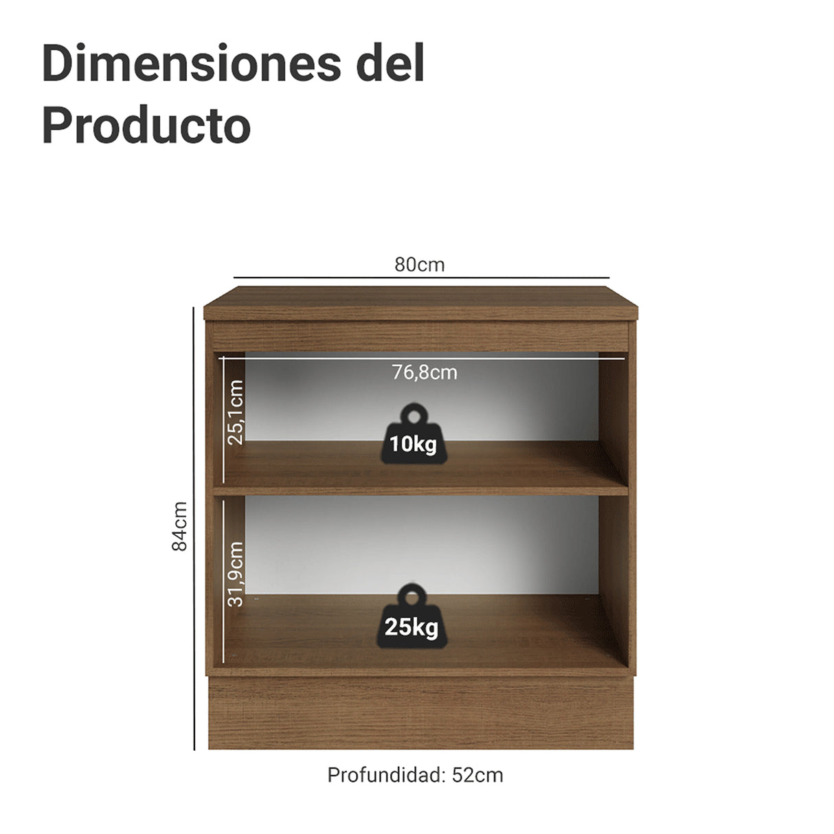 Gabinete de Cocina Vik Marrón y Verde 80x84cm sin Mesón sin Pozuelo - MUEBLES INFERIORES DE COCINA | Bylmo
