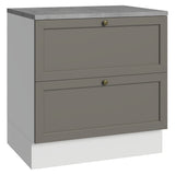 Gabinete de Cocina Vik Blanco y Gris 80x84cm sin Mesón sin Pozuelo y con Dos Cajones - MUEBLES INFERIORES DE COCINA | Bylmo