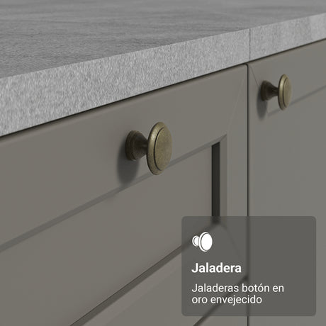 Gabinete de Cocina Vik Blanco y Gris 80x84cm sin Mesón sin Pozuelo y con Dos Cajones - MUEBLES INFERIORES DE COCINA | Bylmo