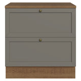 Gabinete de Cocina Vik Marrón y Gris 80x84cm sin Mesón sin Pozuelo y con Dos Cajones - MUEBLES INFERIORES DE COCINA | Bylmo