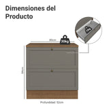 Gabinete de Cocina Vik Marrón y Gris 80x84cm sin Mesón sin Pozuelo y con Dos Cajones - MUEBLES INFERIORES DE COCINA | Bylmo