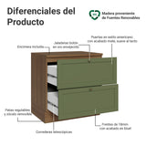 Gabinete de Cocina Vik Marrón y Verde 80x84cm sin Mesón sin Pozuelo y con Dos Cajones