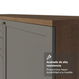 Set X 2 Muebles Inferiores de Cocina Vik Marrón y Gris 200x84cm sin Mesón sin Pozuelo - MUEBLES INFERIORES DE COCINA | Bylmo