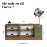 Set X 2 Muebles Inferiores de Cocina Vik Marrón y Verde 200x84cm sin Mesón sin Pozuelo - MUEBLES INFERIORES DE COCINA | Bylmo