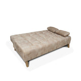 Sofacama Leroy Camel 180x85cm Reclinable de Tres Puestos con Apoya Brazos - SOFAS Y POLTRONAS | Bylmo