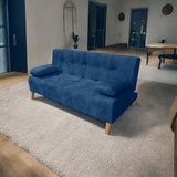 Sofacama Leroy Azul 180x85cm Reclinable de Tres Puestos con Apoya Brazos - SOFAS Y POLTRONAS | Bylmo