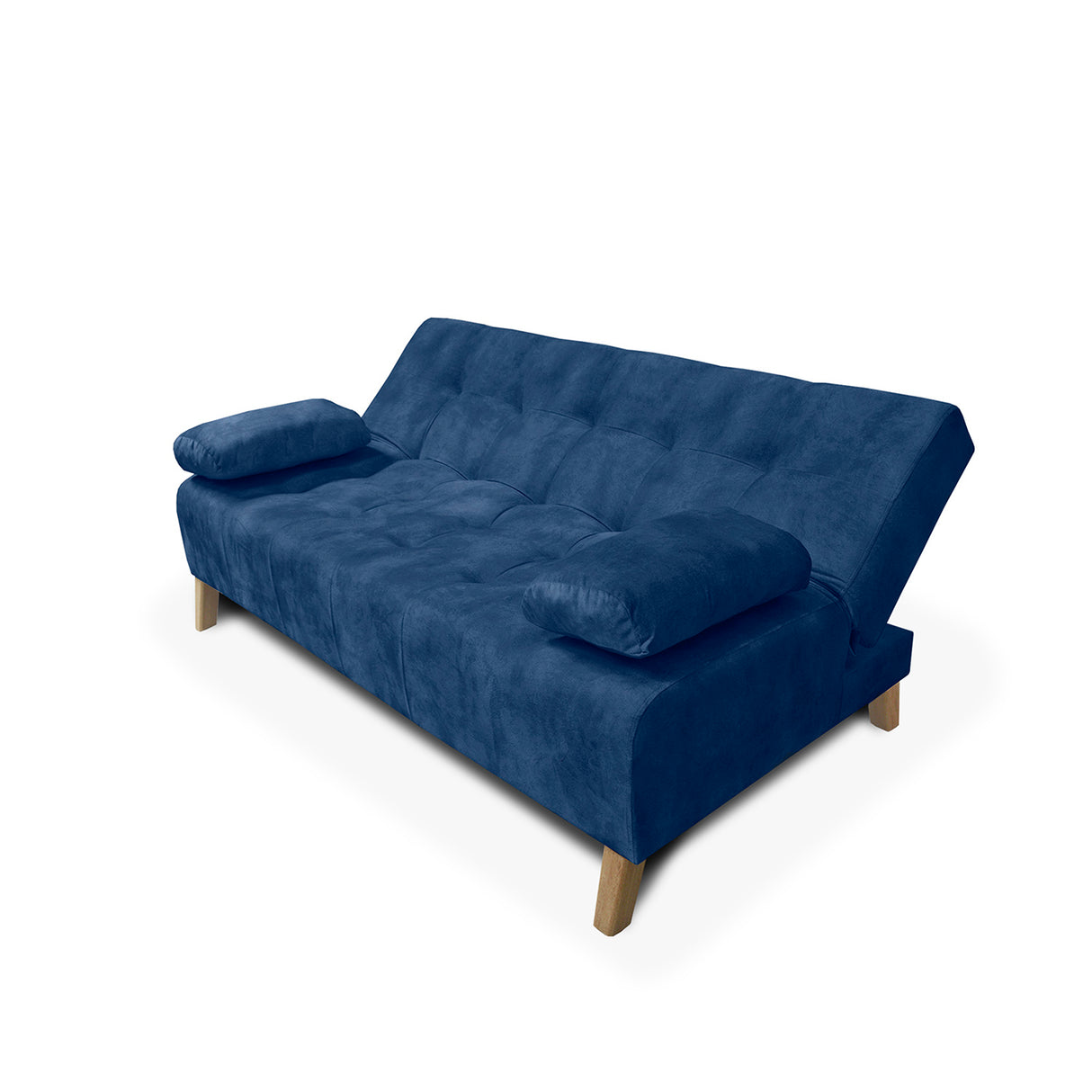 Sofacama Leroy Azul 180x85cm Reclinable de Tres Puestos con Apoya Brazos - SOFAS Y POLTRONAS | Bylmo