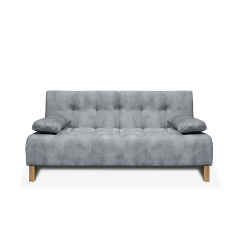 Sofacama Leroy Gris 180x85cm Reclinable de Tres Puestos con Apoya Brazos - SOFAS Y POLTRONAS | Bylmo