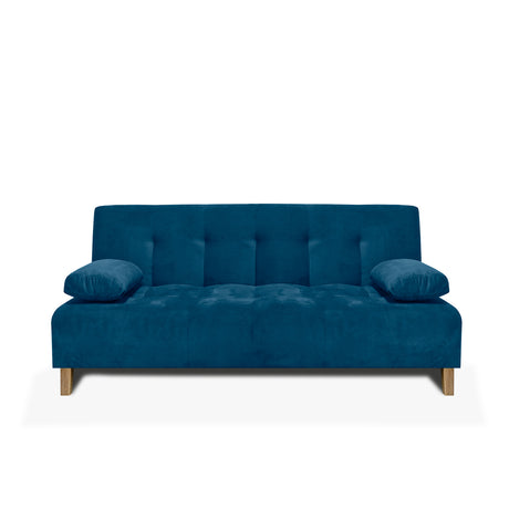 Sofacama Glaser Azul 180x85cm Reclinable de Tres Puestos con Apoya Brazos - SOFAS Y POLTRONAS | Bylmo