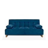 Sofacama Glaser Azul 180x85cm Reclinable de Tres Puestos con Apoya Brazos