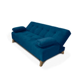 Sofacama Glaser Azul 180x85cm Reclinable de Tres Puestos con Apoya Brazos - SOFAS Y POLTRONAS | Bylmo