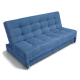 Sofá Cama Tarima Brooke Azul Petróleo 190x95cm Reclinable de Tres Puestos sin Apoya Brazos