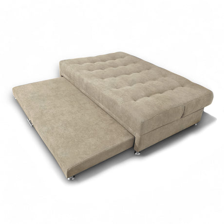Sofá Cama Tarima Brooke Camel 190x95cm Reclinable de Tres Puestos sin Apoya Brazos - SOFAS Y POLTRONAS | Bylmo