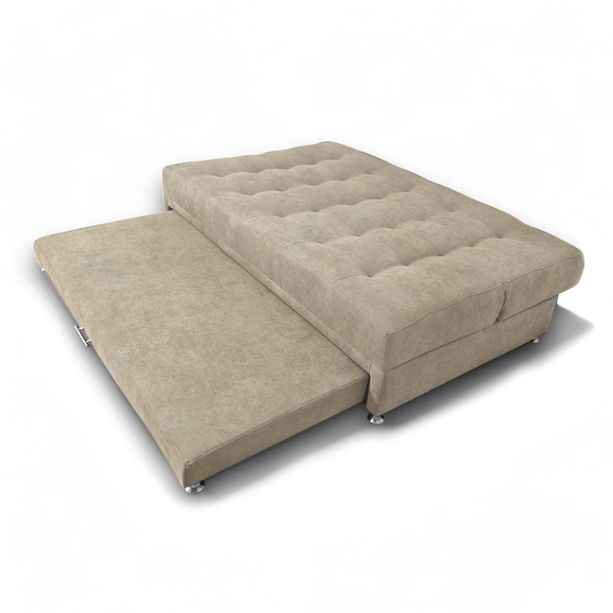 Sofá Cama Tarima Brooke Camel 190x95cm Reclinable De Tres Puestos Sin Apoya Brazos