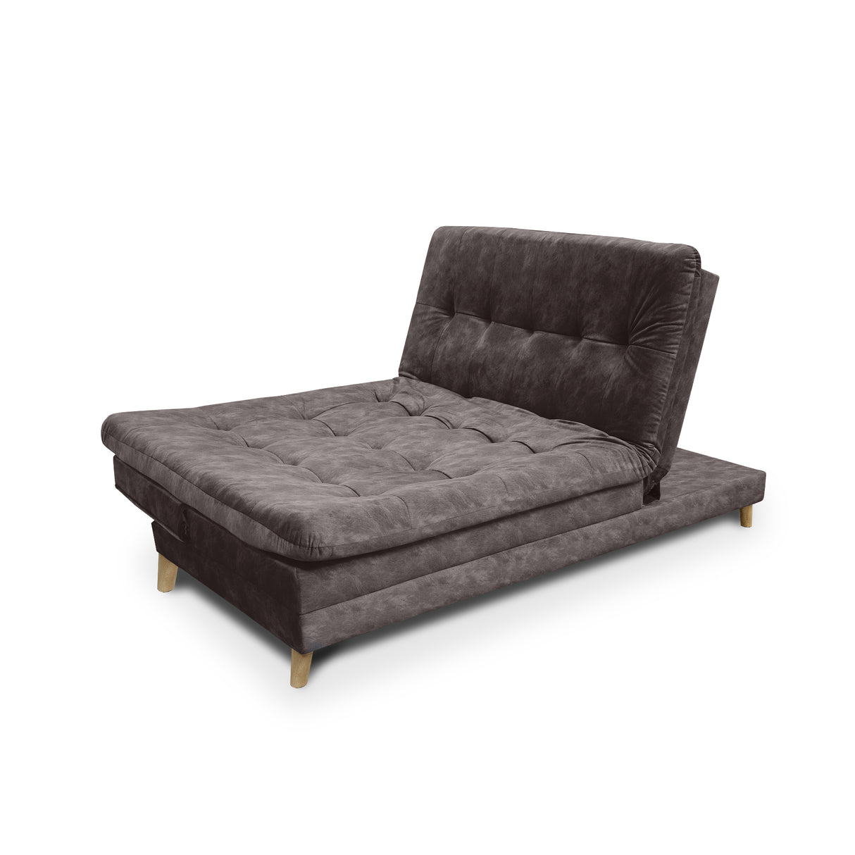 Sofá Cama Agassi Café 190x95cm Reclinable de Tres Puestos sin Apoya Brazos