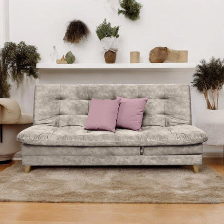 Sofá Cama Tarima Agassi Camel 190x95cm Reclinable de Tres Puestos sin Apoya Brazos - SOFAS Y POLTRONAS | Bylmo
