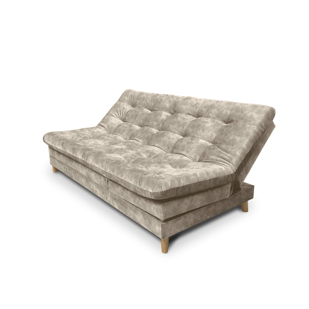 Sofá Cama Agassi Camel 190x95cm Reclinable de Tres Puestos sin Apoya Brazos