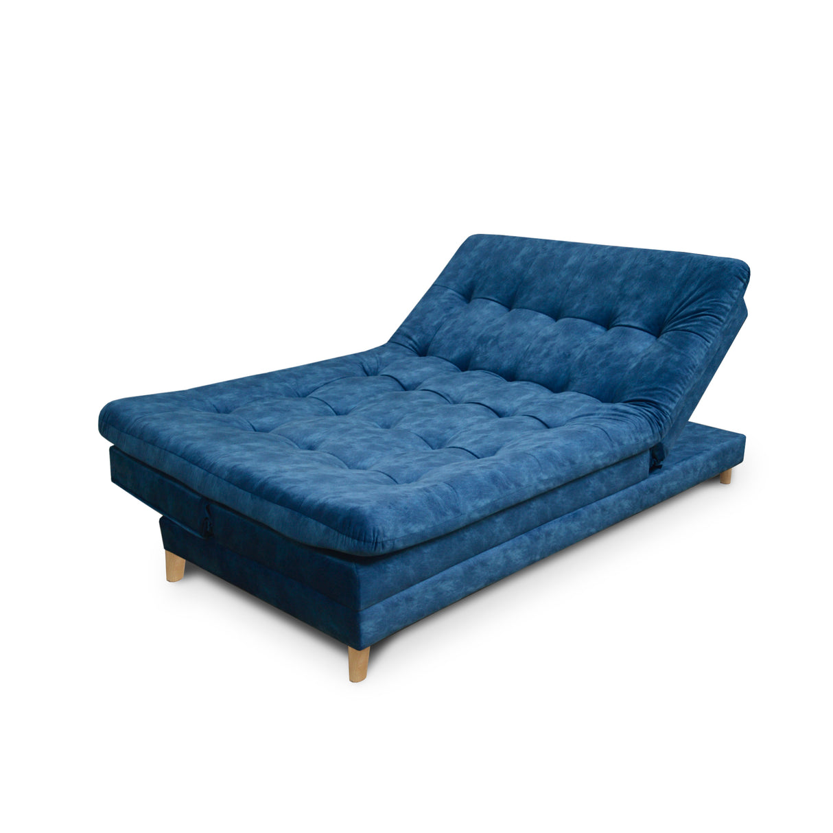 Sofá Cama Tarima Agassi Azul 190x95cm Reclinable de Tres Puestos sin Apoya Brazos - SOFAS Y POLTRONAS | Bylmo