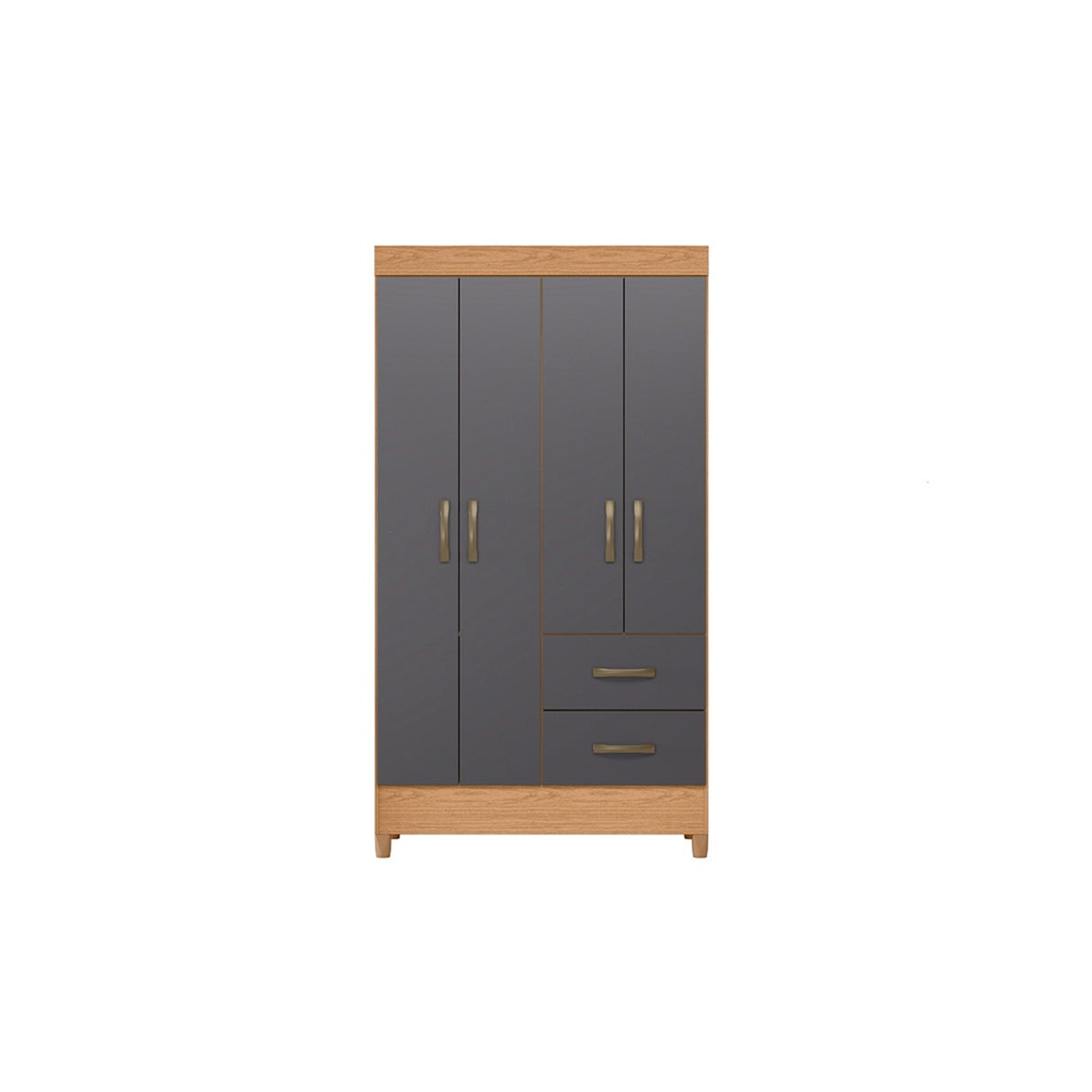 Closet Gris Grafito 98x181cm con Cuatro Puertas y Dos Cajones - CLOSETS | Bylmo