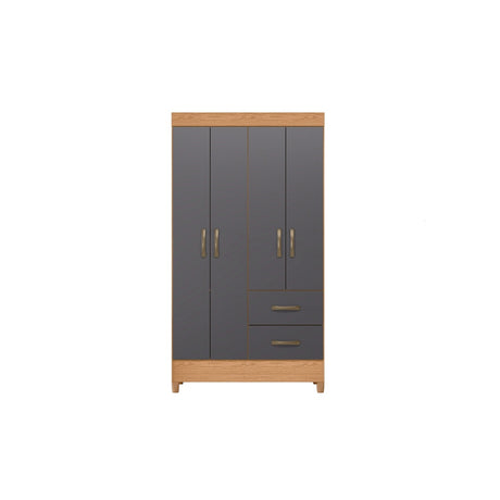Closet Gris Grafito 98x181cm con Cuatro Puertas y Dos Cajones - CLOSETS | Bylmo