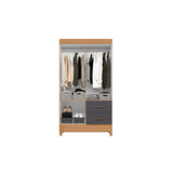 Closet Gris Grafito 98x181cm con Cuatro Puertas y Dos Cajones - CLOSETS | Bylmo