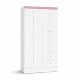 Closet Blanco 102x186cm con Cuatro Puertas y Dos Cajones - CLOSETS | Bylmo