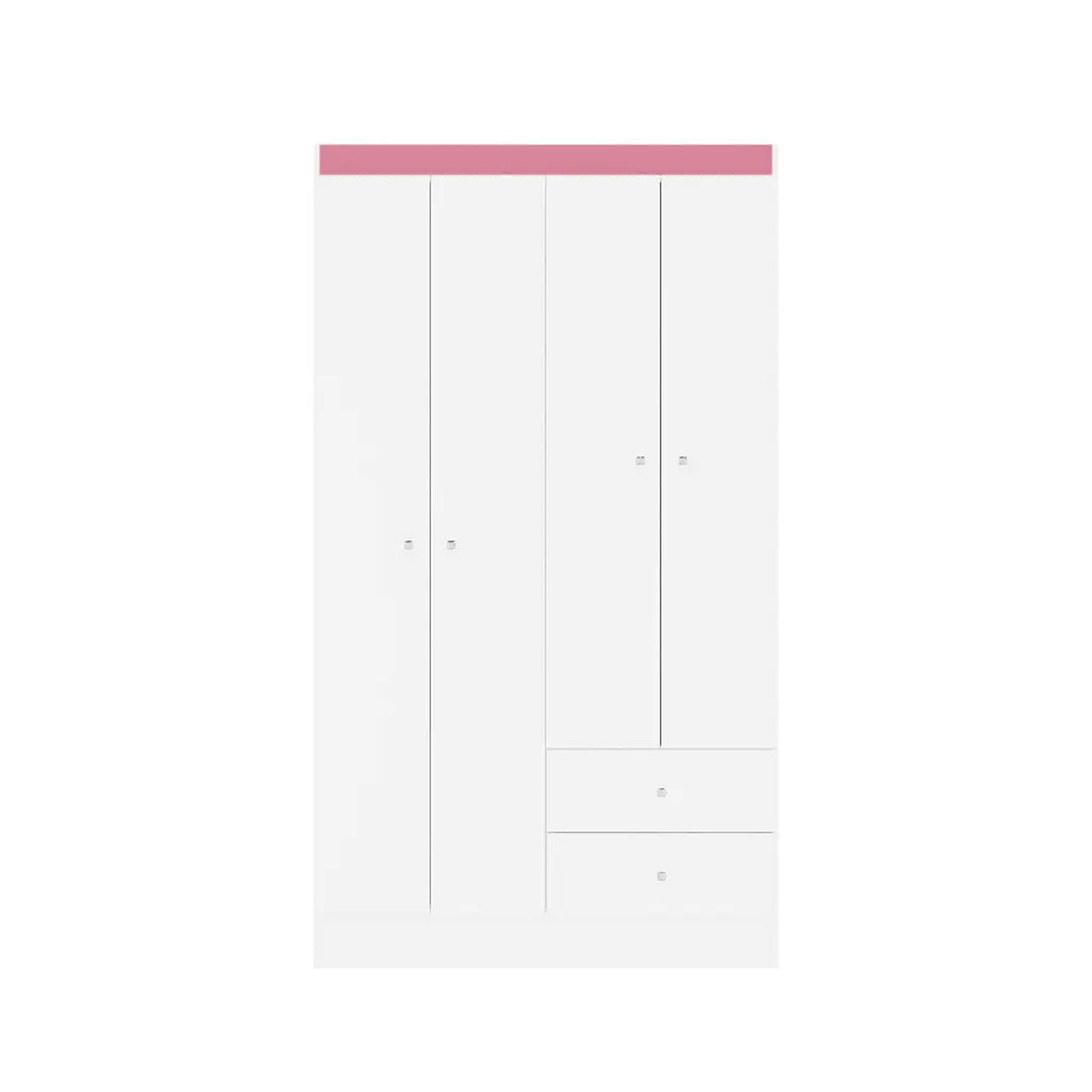 Closet Blanco 102x186cm con Cuatro Puertas y Dos Cajones - CLOSETS | Bylmo