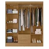 Closet Castaño 153x182cm con Seis Puertas y Dos Cajones - CLOSETS | Bylmo